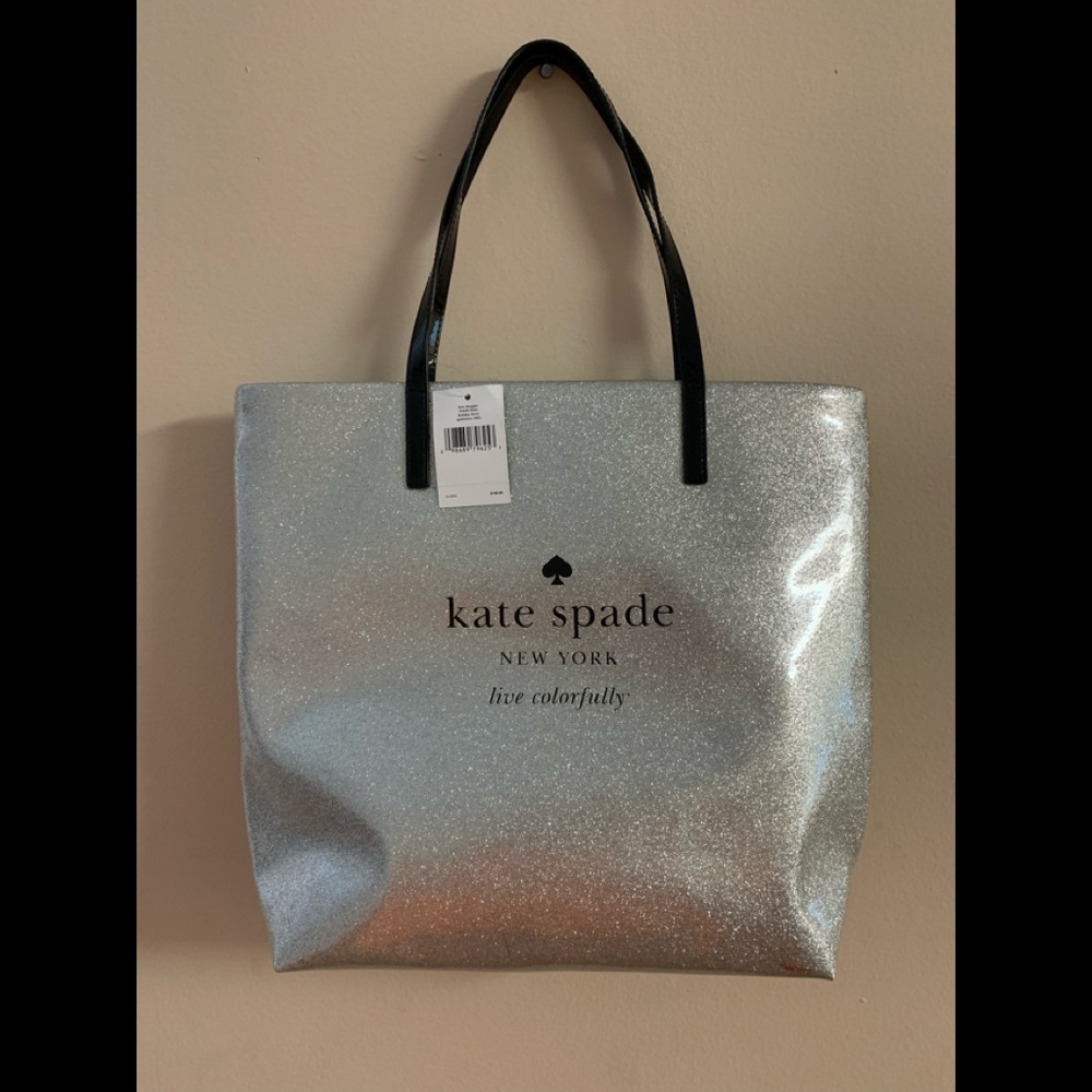 Kate Spade silver sparkle tote